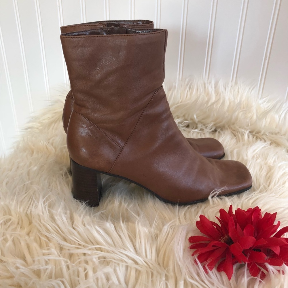 Nine West brown leather ankle boots